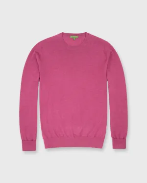 Fine-Gauge Crewneck Sweater in Rose Cashmere