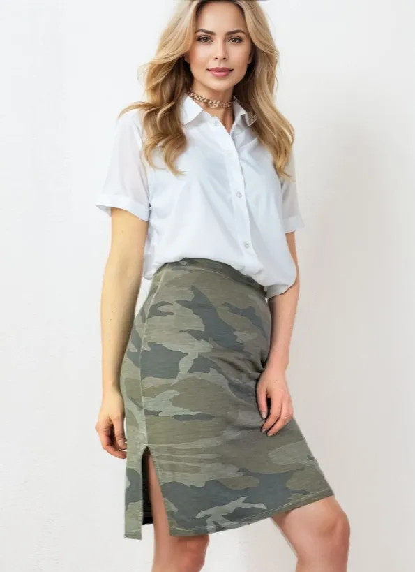 Fitted Camo Skirt
