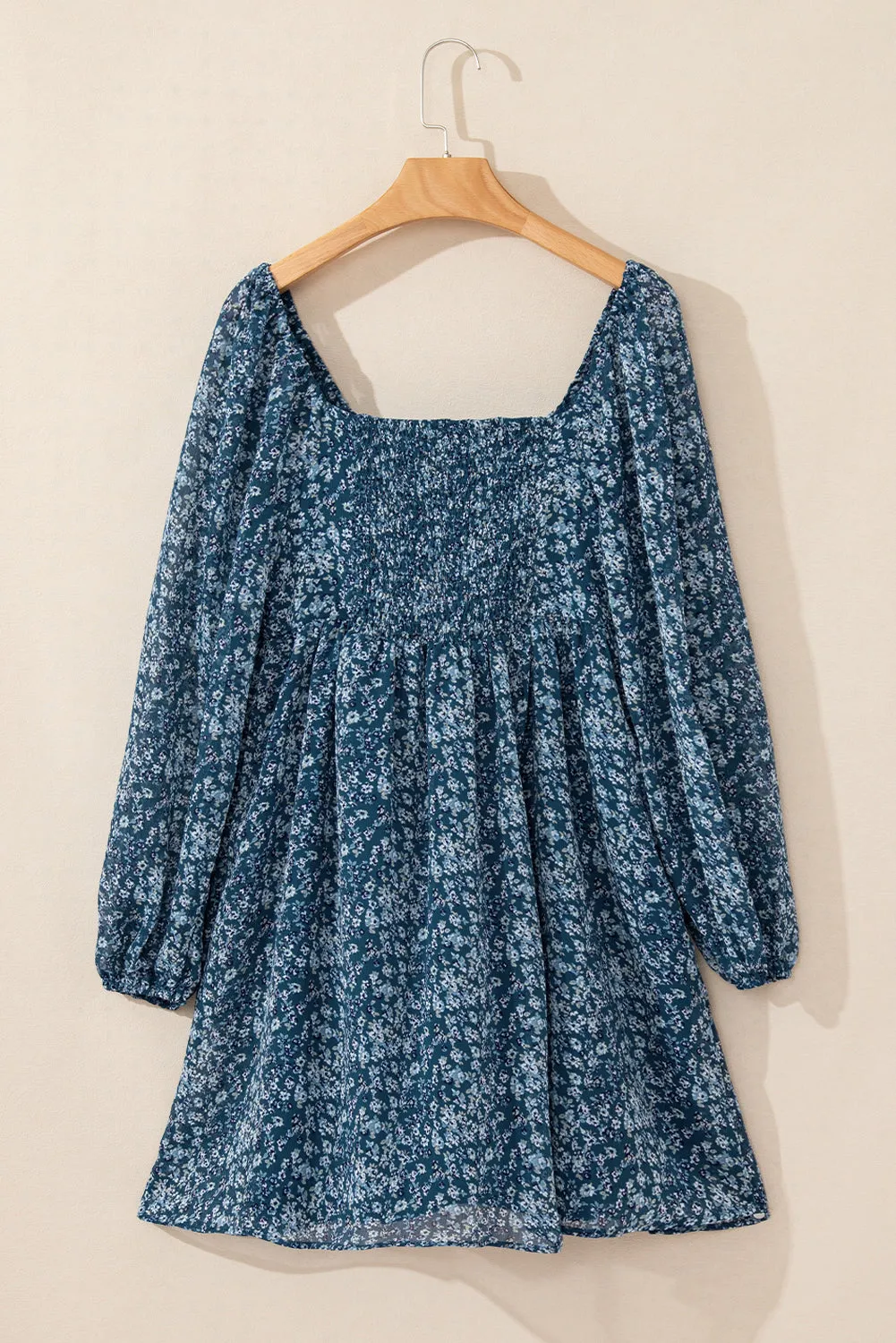 Floral Print Sweetheart Neck Mini Dress