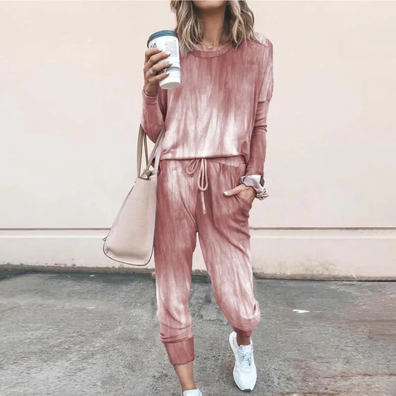 Flower Print T-shirts High Waist  Pencil Pants Set