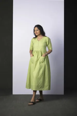 Fresh Lime Gingham Maternity Feeding Dress