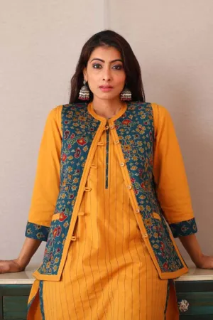 Green Baisah Printed Quilted Jacket UCJ0002