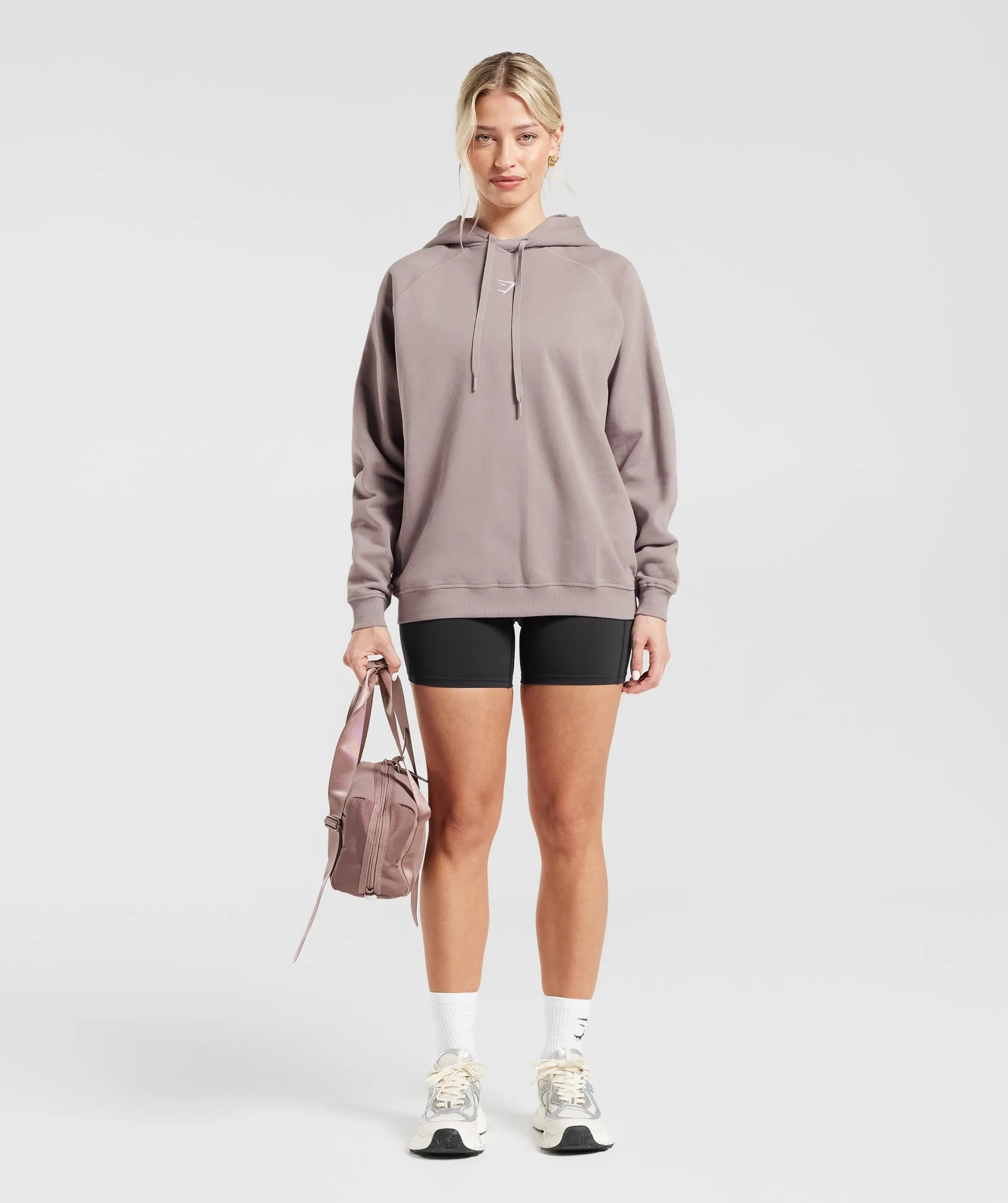 Gymshark Training Oversized Fleece Hoodie - Washed Mauve