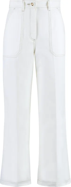 HIGH-RISE COTTON TROUSERS