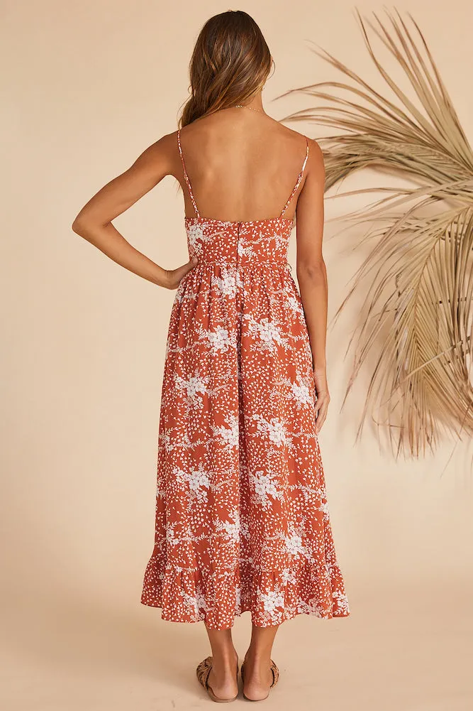 Holding On Maxi Dress Rust