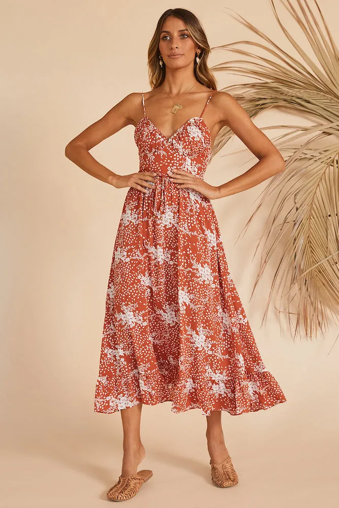 Holding On Maxi Dress Rust