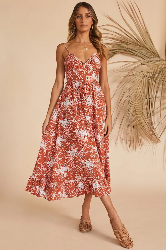 Holding On Maxi Dress Rust