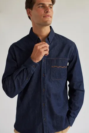 Horssten Shirt Dark Blue Denim