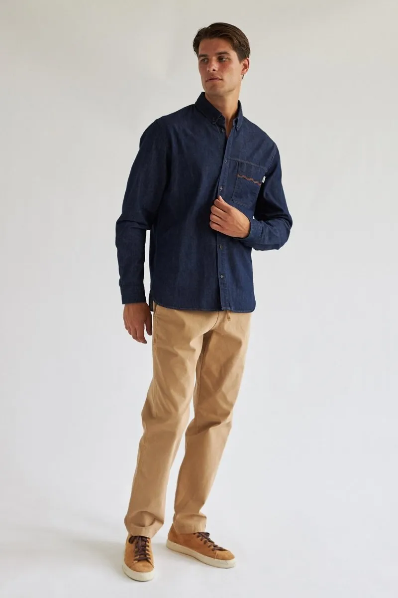 Horssten Shirt Dark Blue Denim