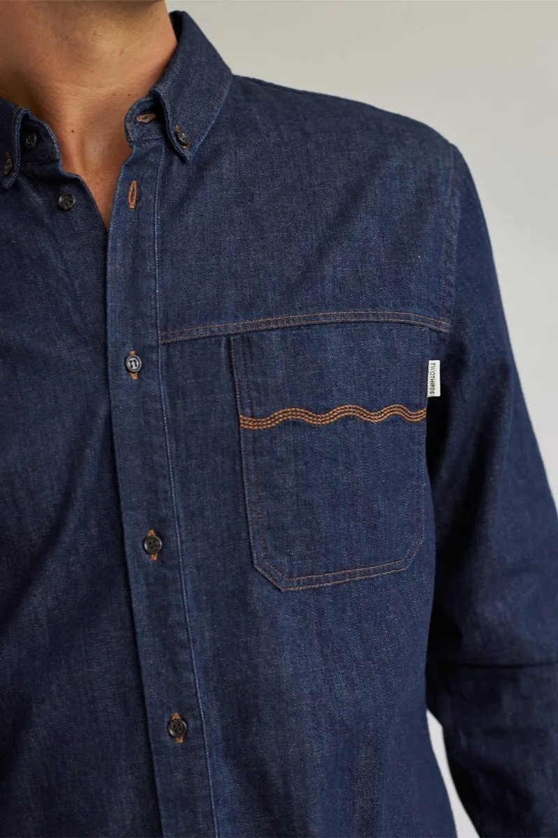Horssten Shirt Dark Blue Denim