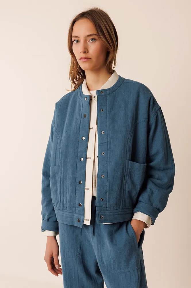 Indi & Cold Panama Indigo Bomber Jacket