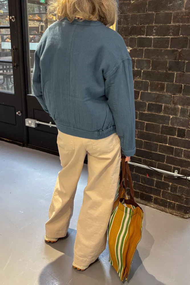 Indi & Cold Panama Indigo Bomber Jacket