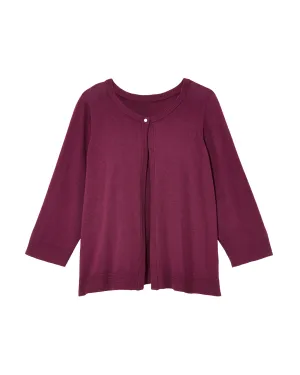 Ingrid Chevron Cuff Cardigan | Purple