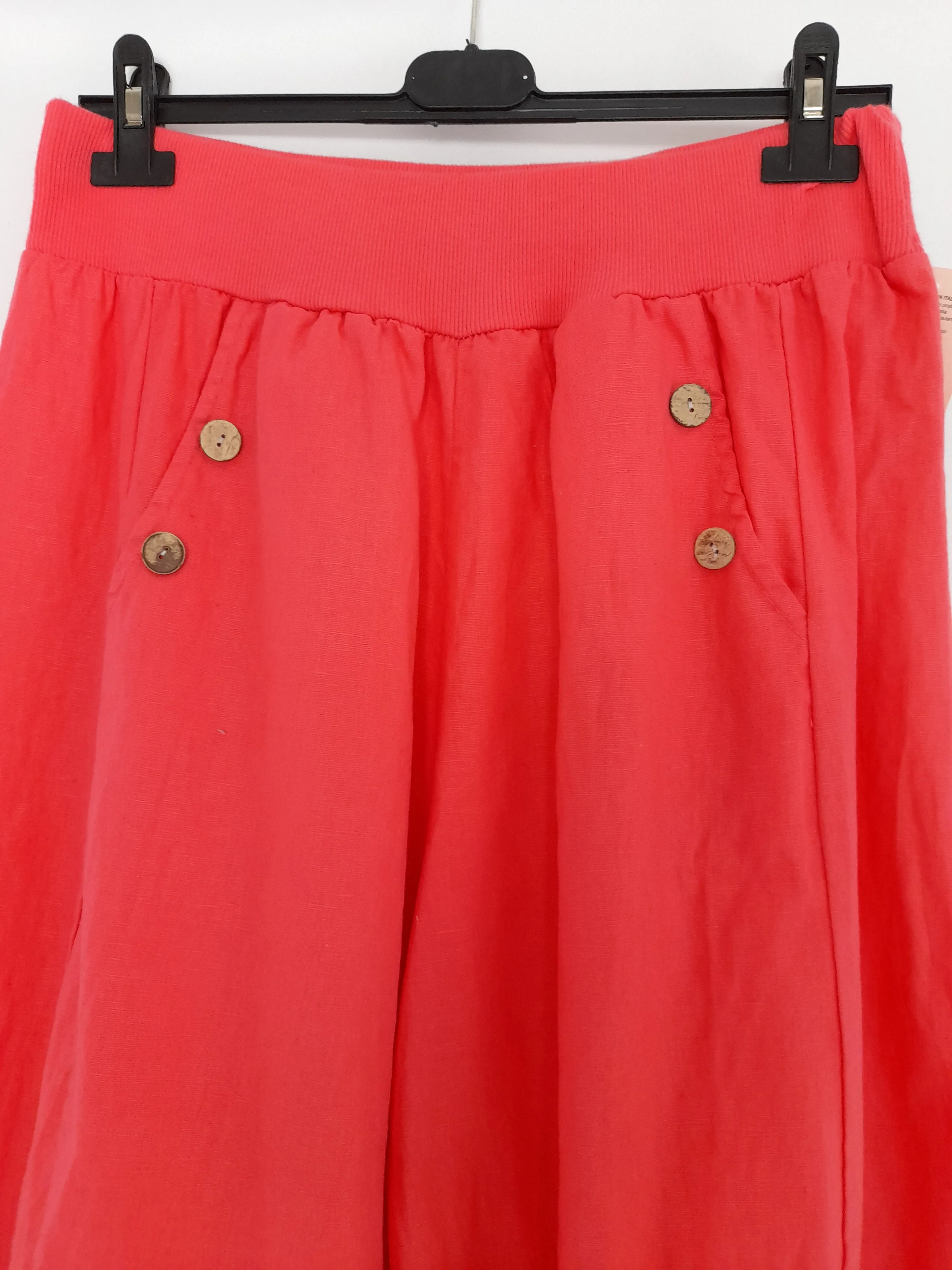 Italian Coral Linen Trouser