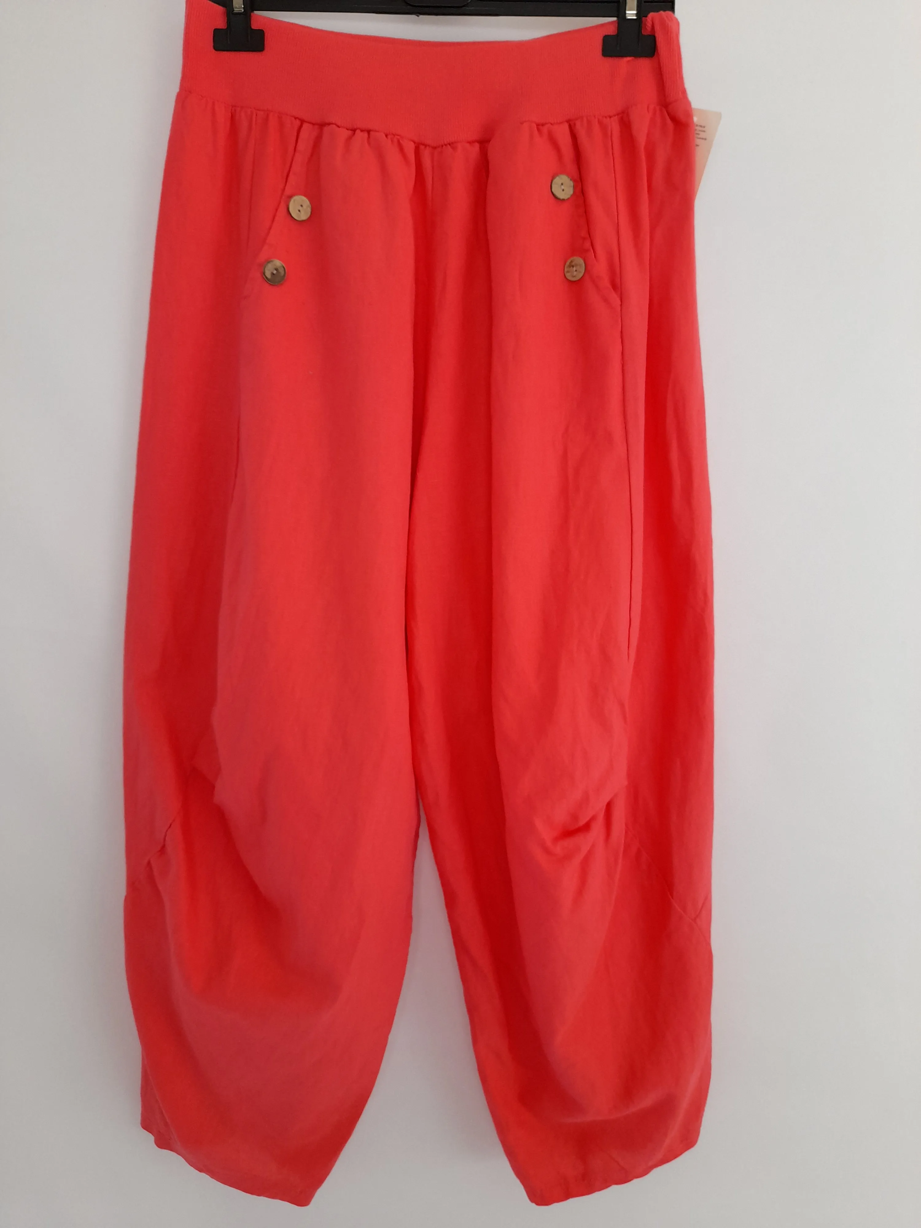 Italian Coral Linen Trouser
