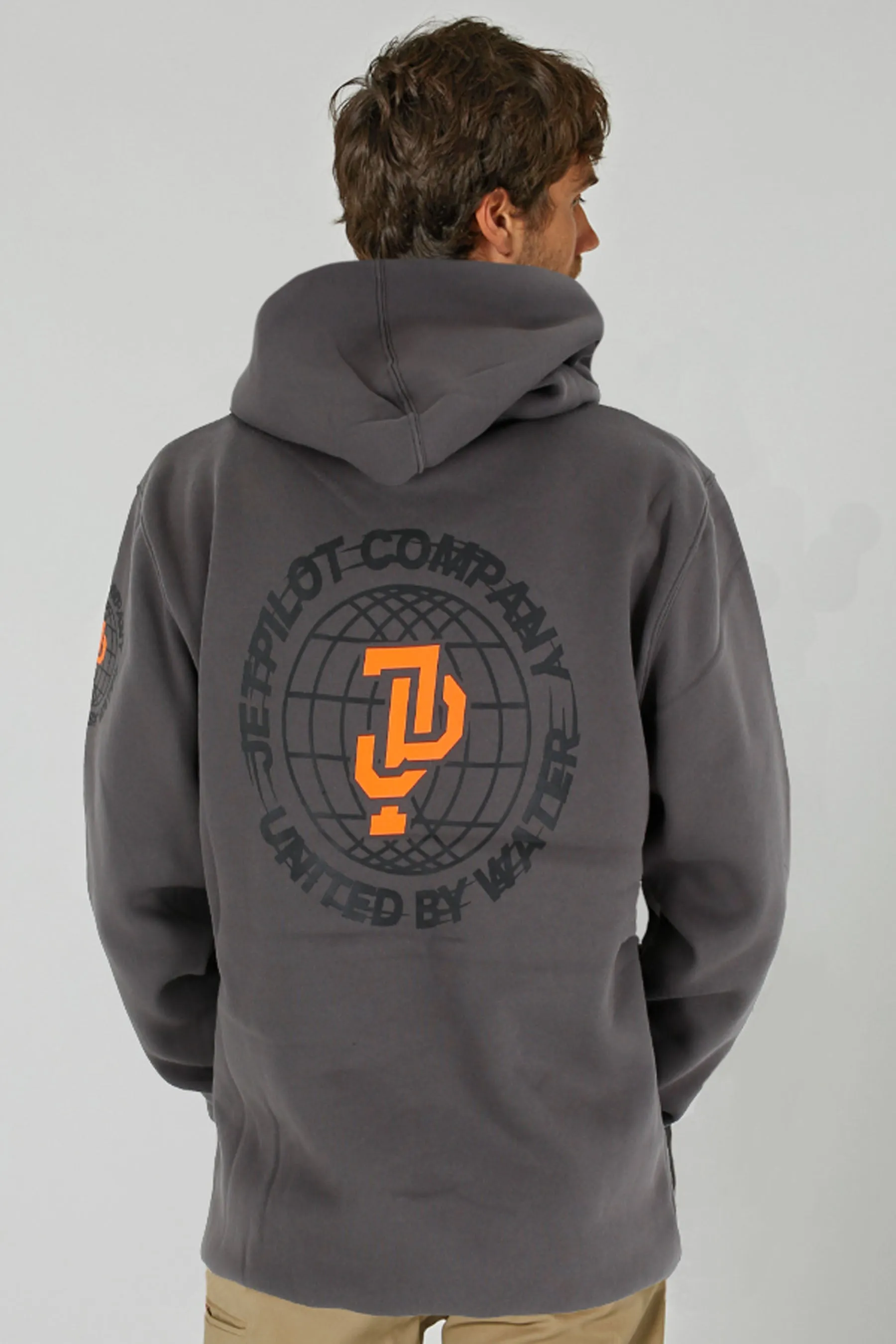 Jetpilot Global Mens Pullover Hoodie - Charcoal