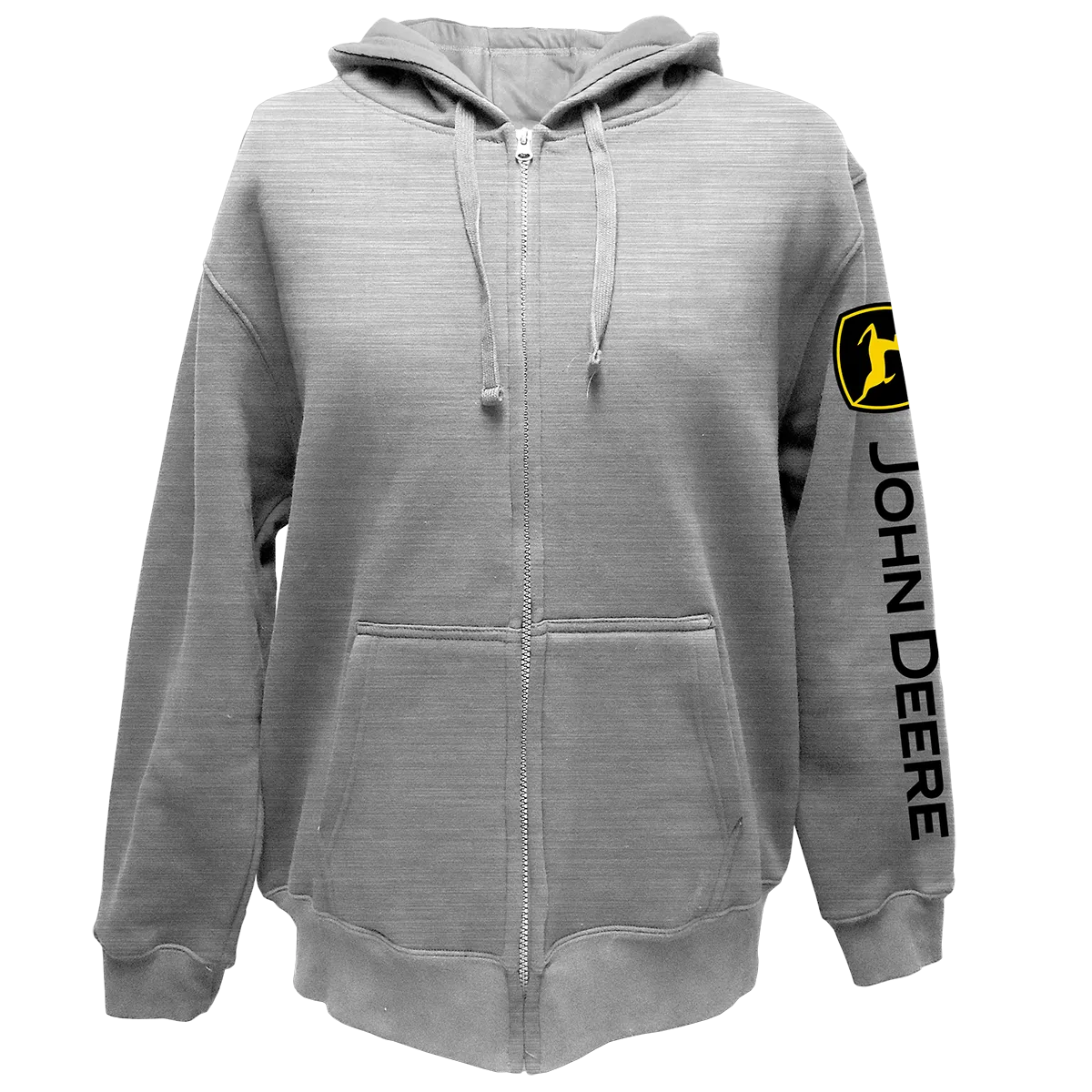 John Deere Grey Construction Mens  Zip Hoodie
