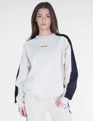 Kaiia Studio Contrast Panel Oversized Sweatshirt Stone & Black