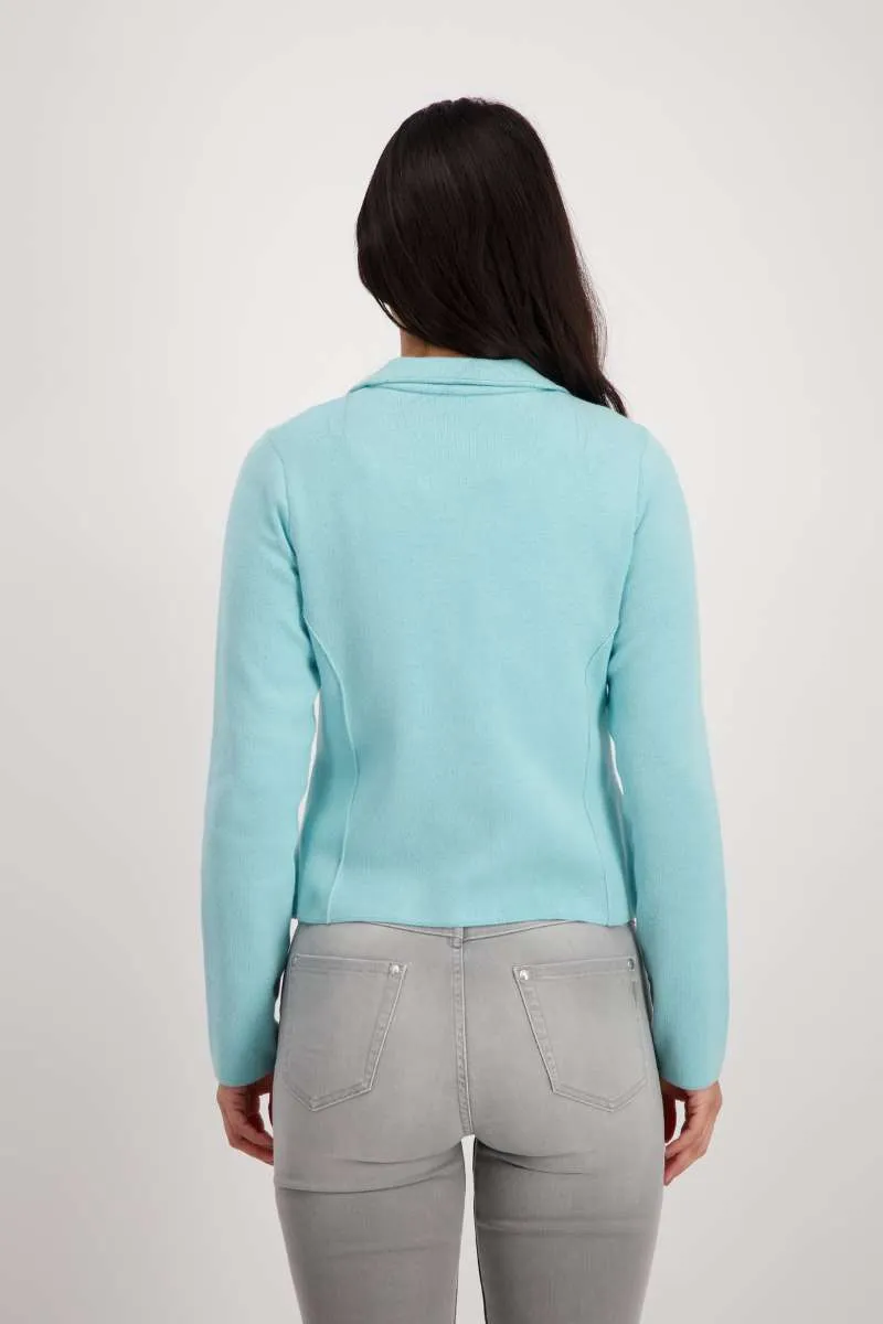 Lapel Collar Jacket 408485MNR in Bright Mint by Monari