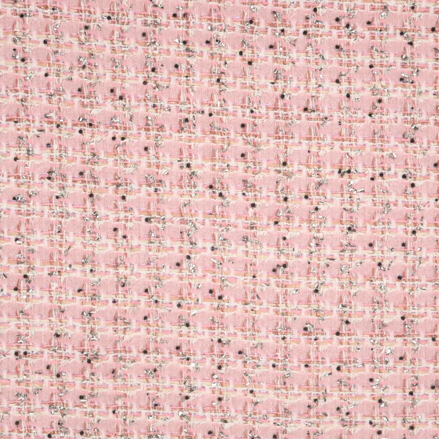 Light Pink Abstract Texture Threaded Tweed Boucle
