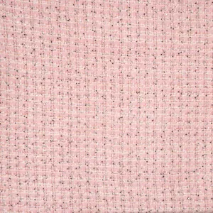 Light Pink Abstract Texture Threaded Tweed Boucle