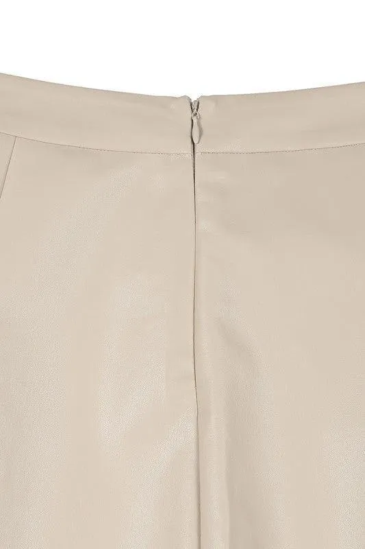 Lilou Vegan Leather Pleated Mini Skirt