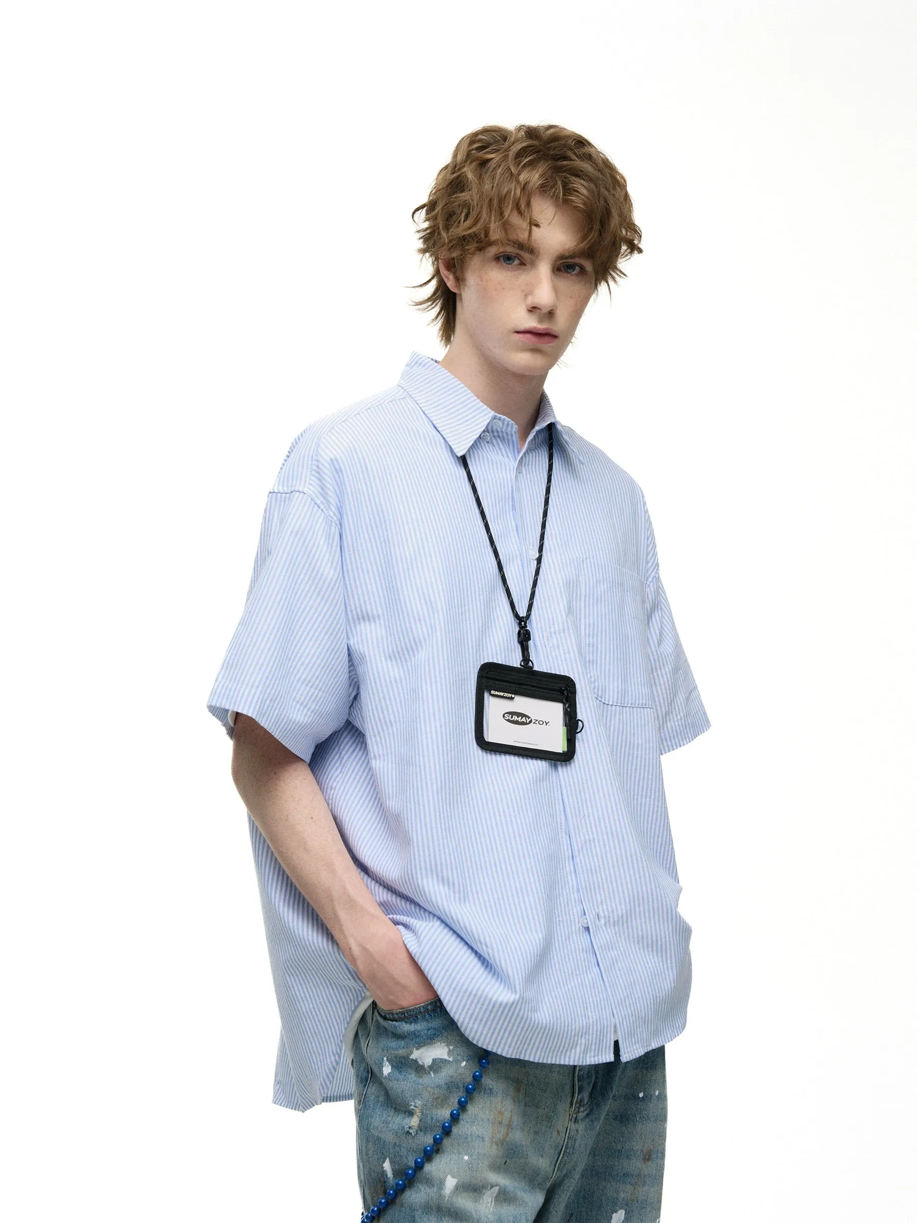 Madwitch Classic Simple Striped Shirt