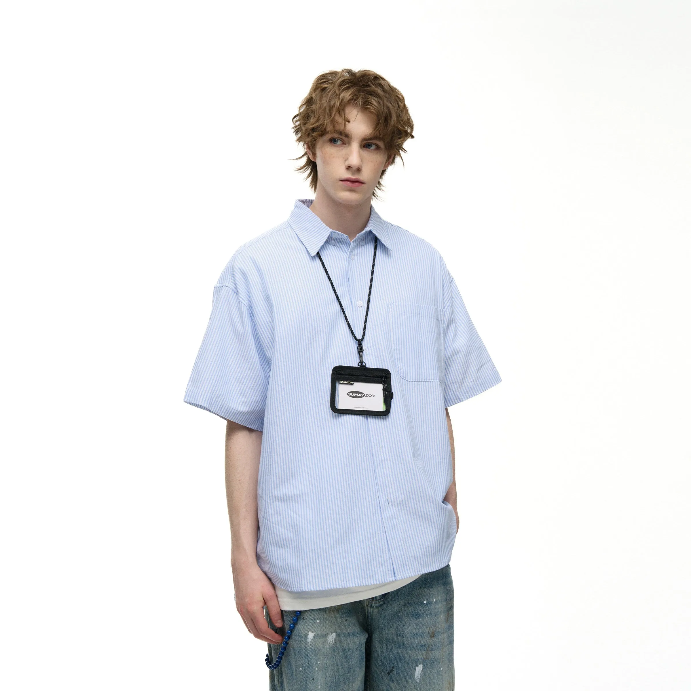 Madwitch Classic Simple Striped Shirt