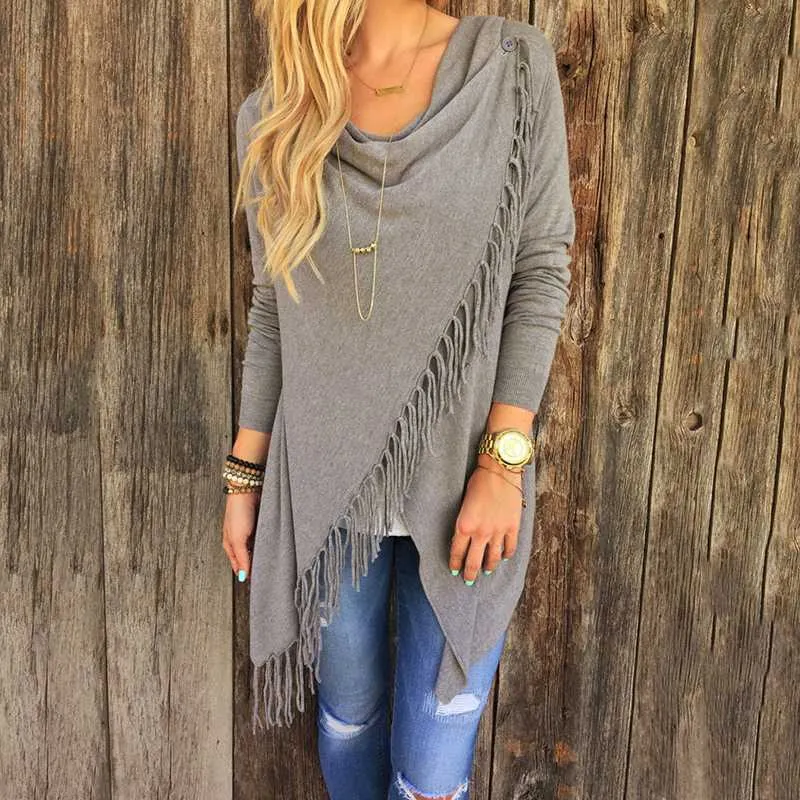 Medium long classic Slim classic tassel slash style girl coat