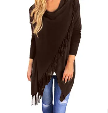 Medium long classic Slim classic tassel slash style girl coat