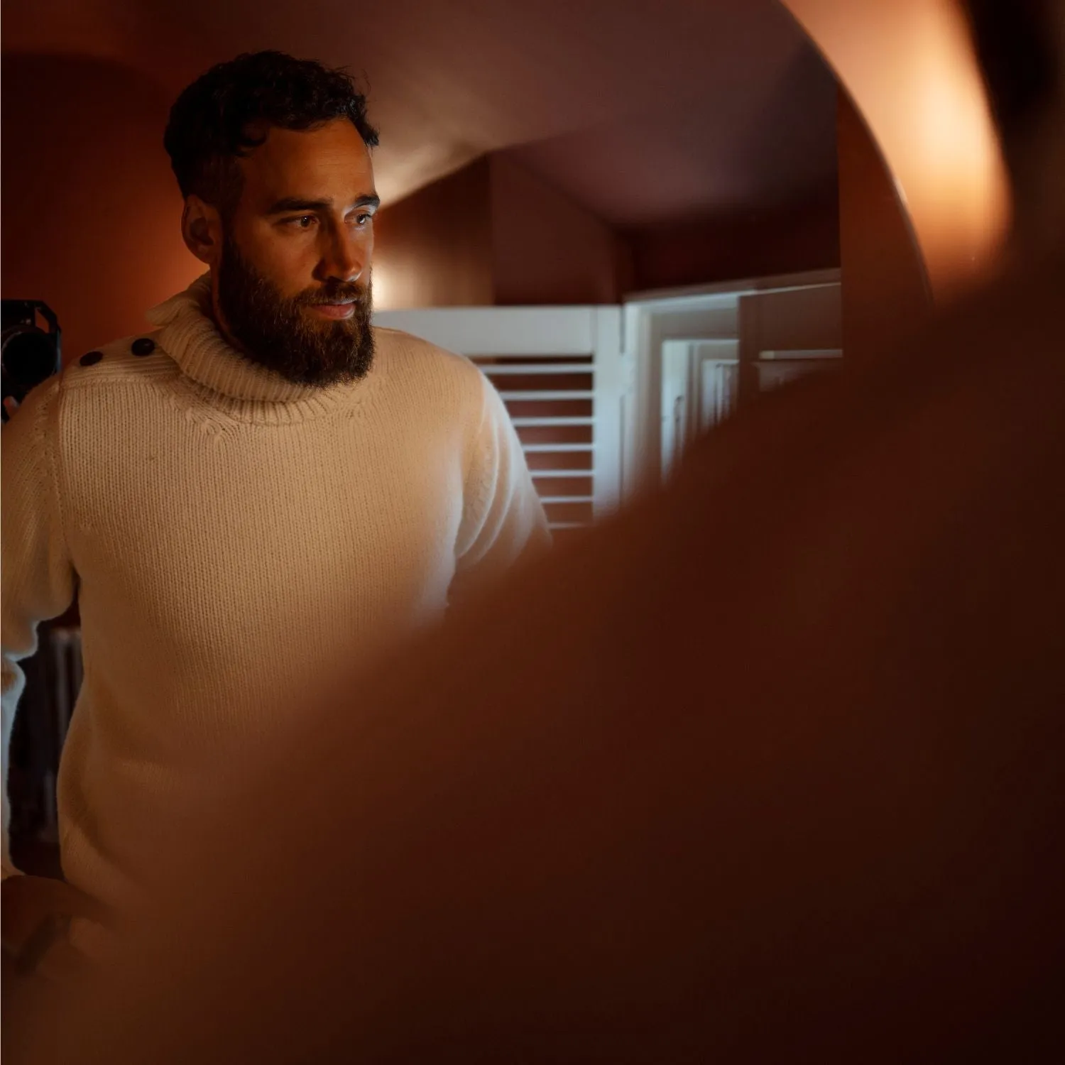 Men's Button Neck Pull Over