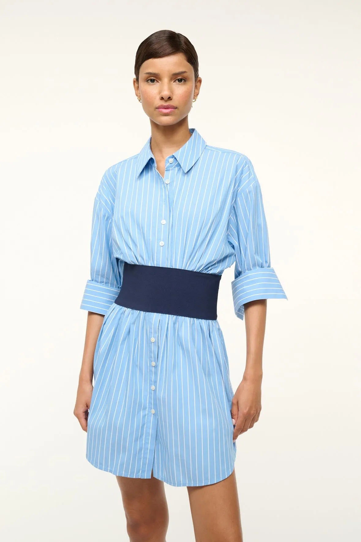 MICHELLE DRESS | AZURE PINSTRIPE