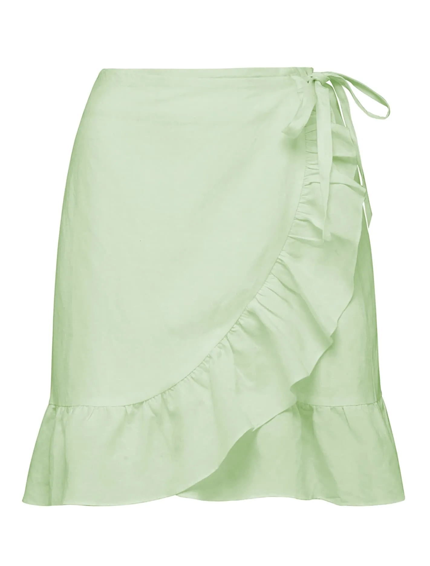 Nala Wrap Linen Mini Skirt