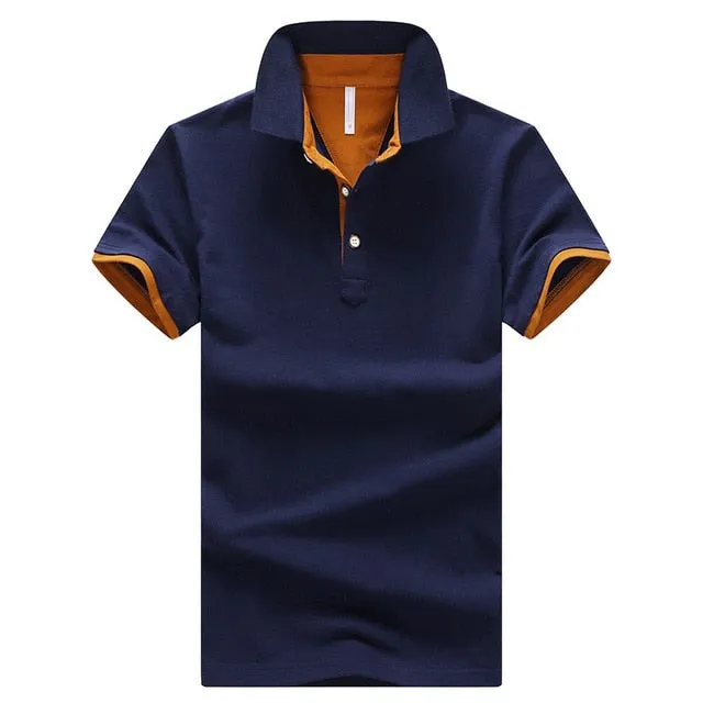 New fashion solid cotton short sleeve tops for man slim