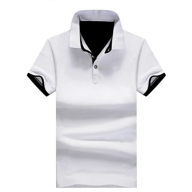 New fashion solid cotton short sleeve tops for man slim
