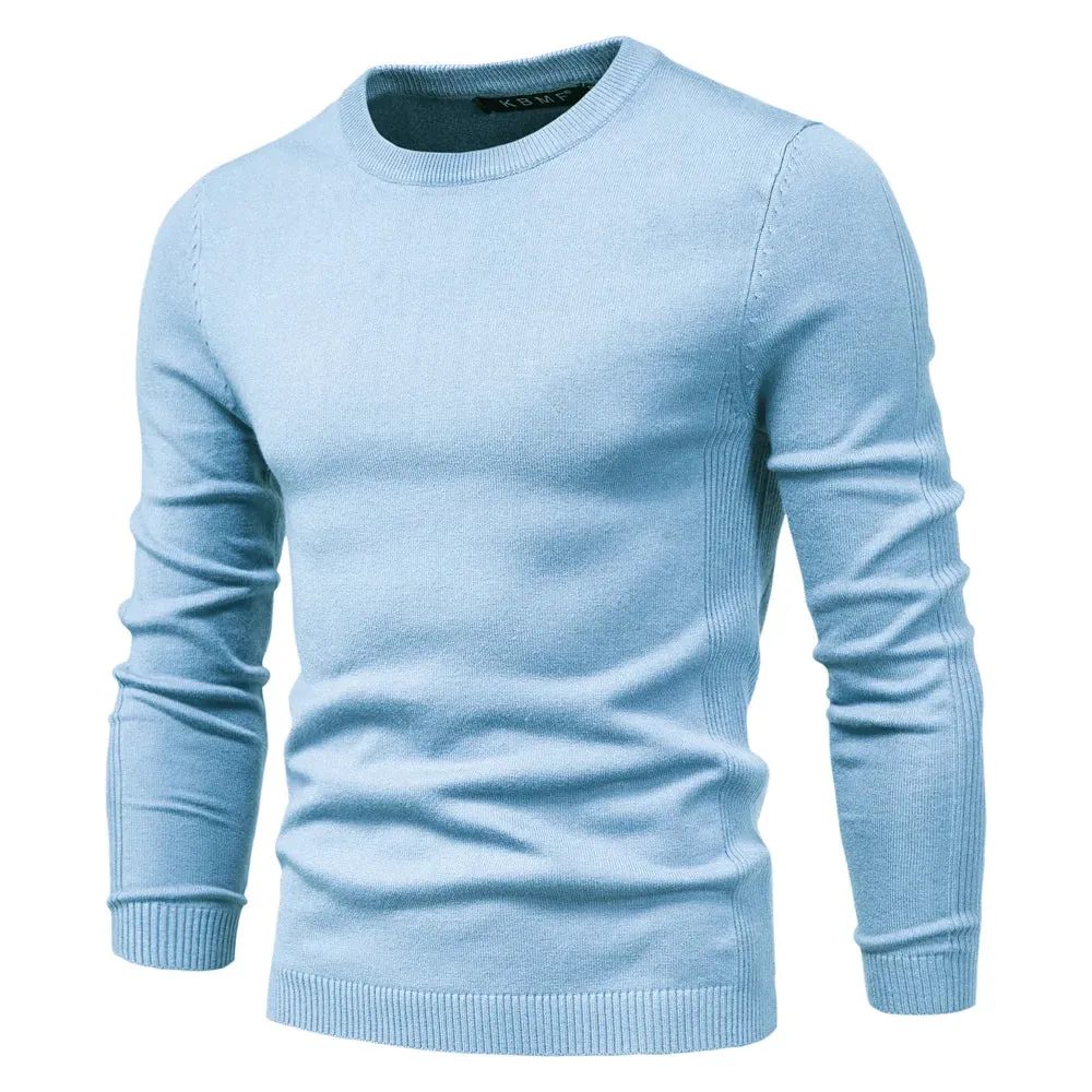 New O-neck Casual Solid Color Warm Basic Fashion Slim Quality  Sweaters