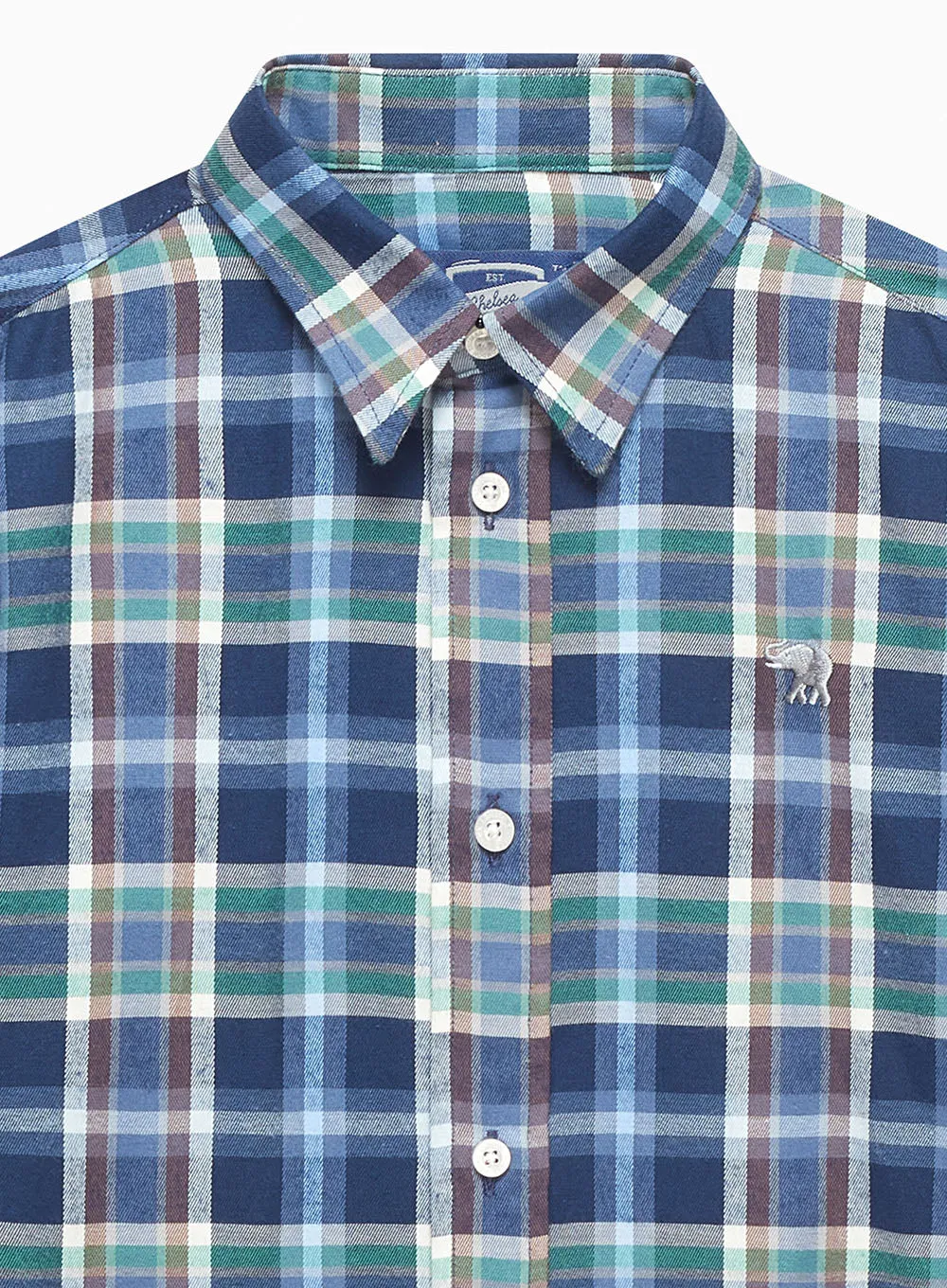 Oliver Shirt in Brown/Blue Check