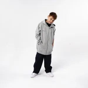 Omnitau Kid's Team Sports Organic Cotton Full Zip Hoodie - Heather Grey