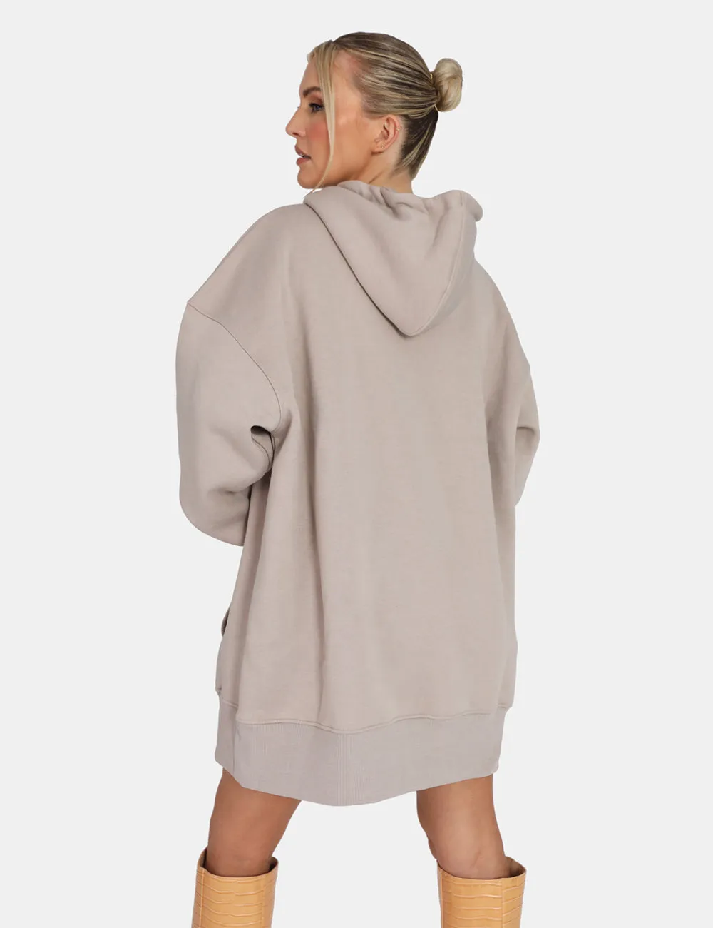 Oversized Sweat Hoodie Dress Ash