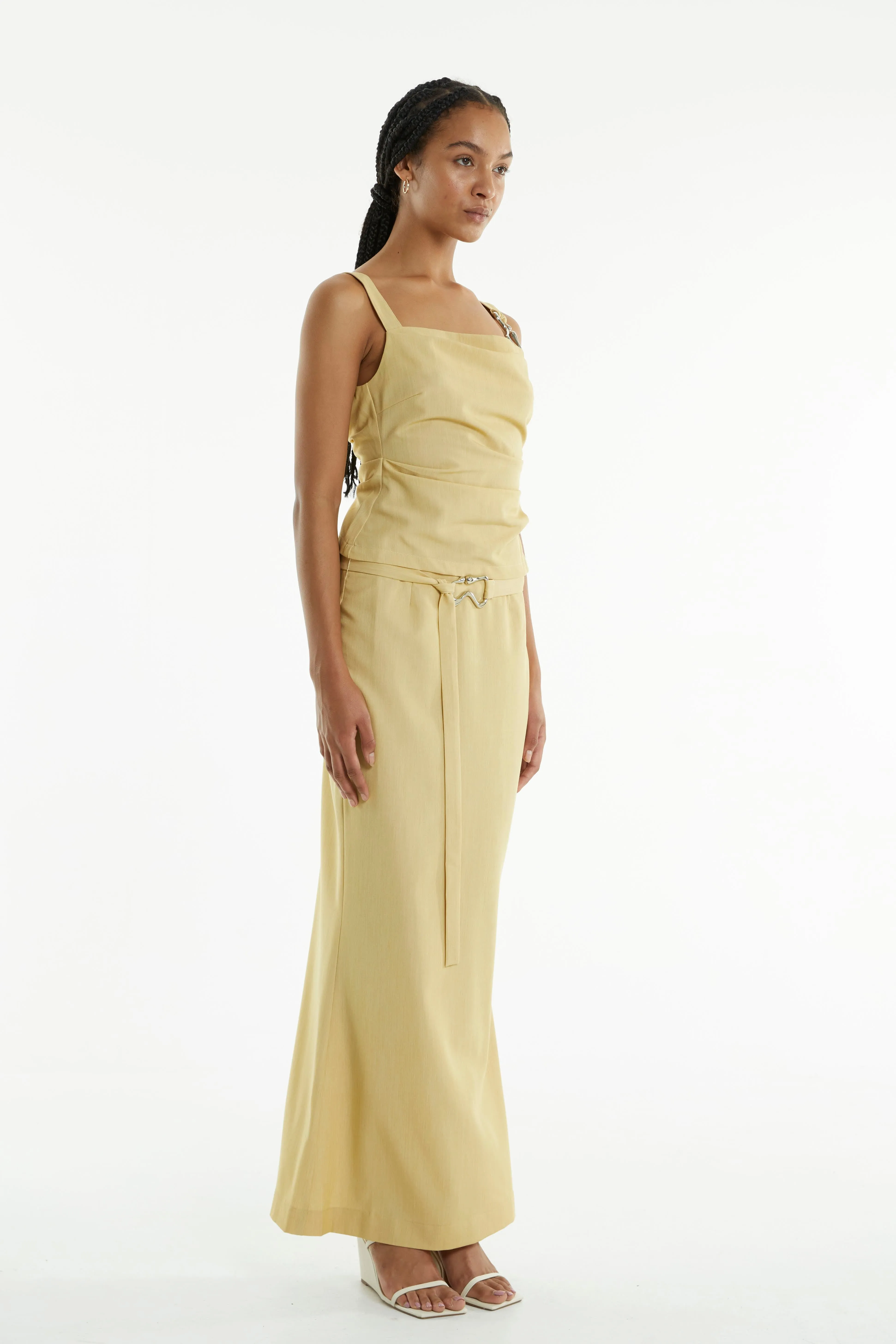 PARADIGM FLUTED MAXI SKIRT | CITRUS
