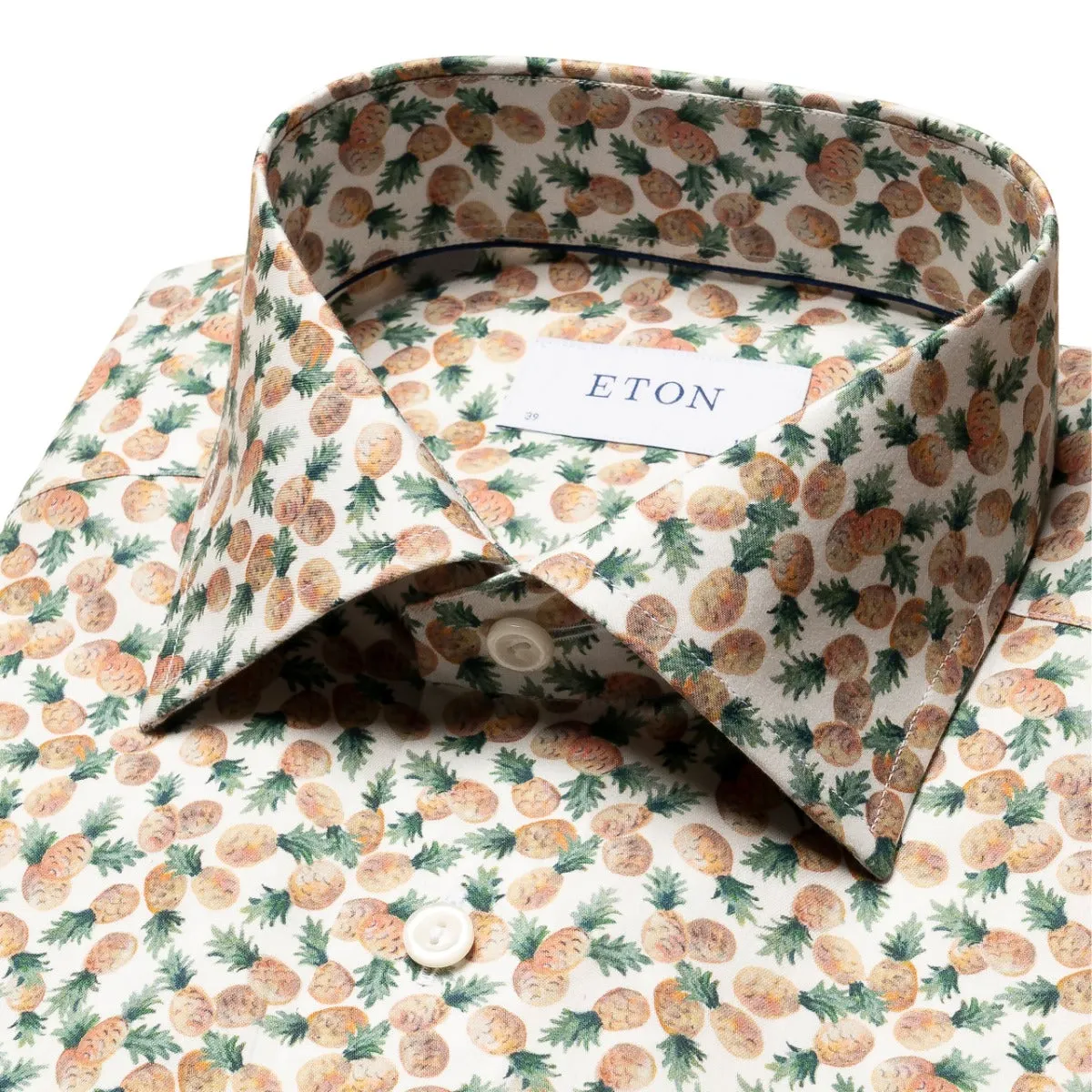 Pineapple Print Cotton-TENCEL™ Slim Fit Shirt