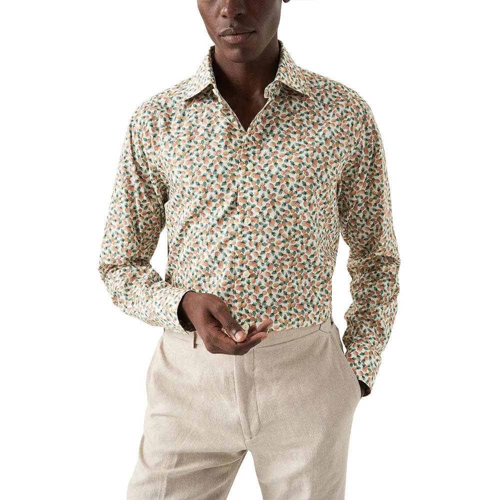 Pineapple Print Cotton-TENCEL™ Slim Fit Shirt