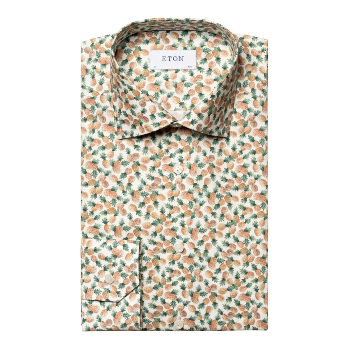 Pineapple Print Cotton-TENCEL™ Slim Fit Shirt