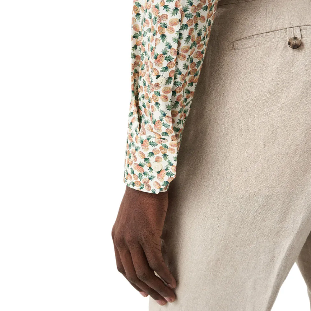 Pineapple Print Cotton-TENCEL™ Slim Fit Shirt
