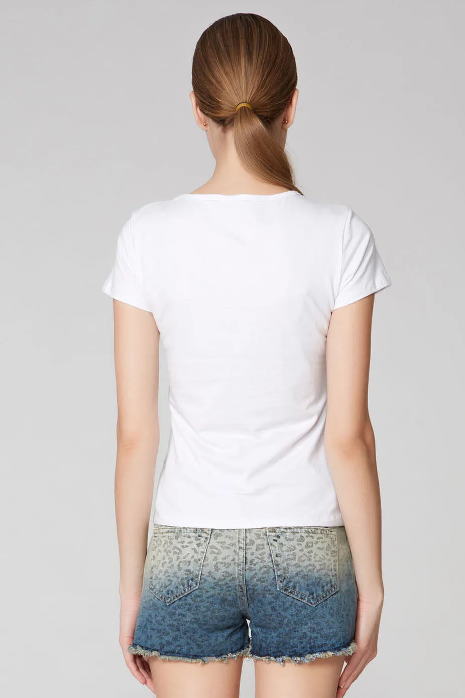 Print Flower Scoop Short Sleeves Regular T-shirt