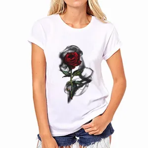 Print Flower Scoop Short Sleeves Regular T-shirt