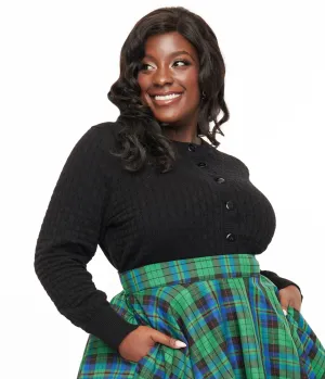 Royal Monk Plus Size 1950s Black Katie Cardigan
