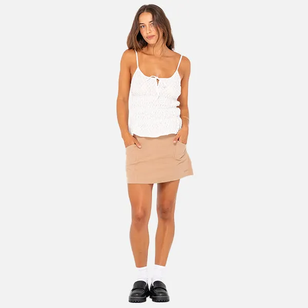 Rusty Effie Slip Skimmer Top - White