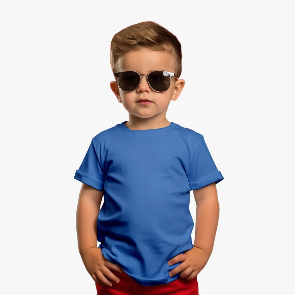 Shop Boys Blue Plain T-Shirts - Kids Trendy & Organic Cotton Tees in online