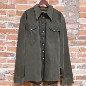 Sleeve Reaper Men's Shirt in Green Corduroy